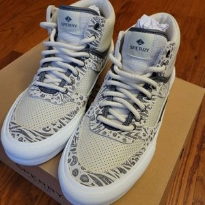 Sperry Soletide Mid Animal Grey Sneakers size 9M